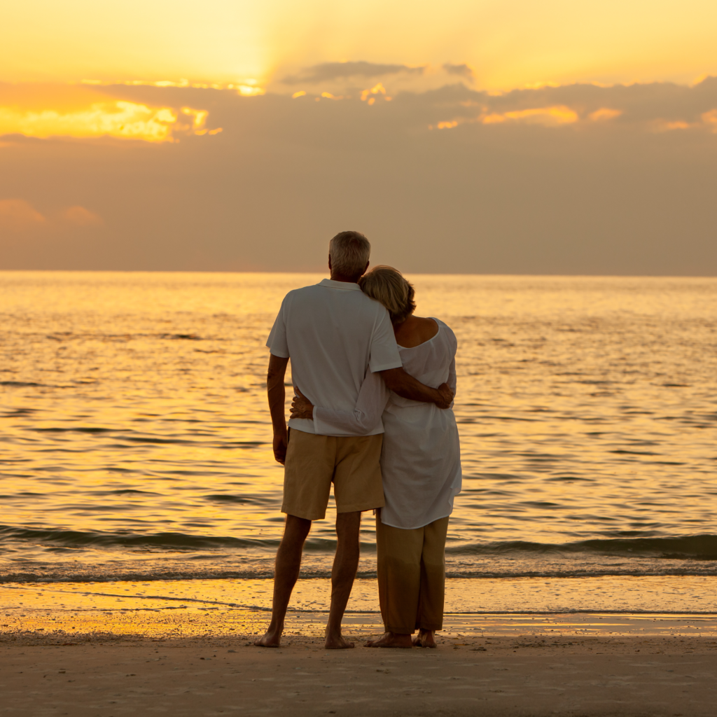 Mature couple embracing